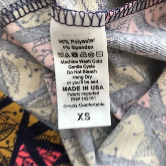 LuLaRoe Carly Swing Dress Geometric Floral Short Sleeves Knit Size XS - Picture 6 of 6